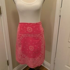 Pink bandana print A-line skirt